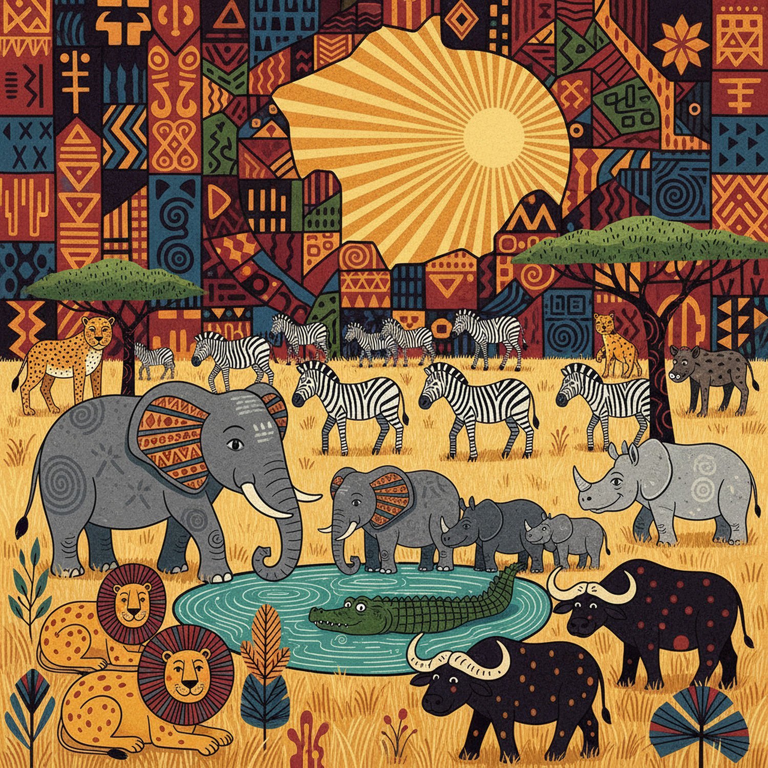 AI Generated Image - Afrykański Świat Zwierząt