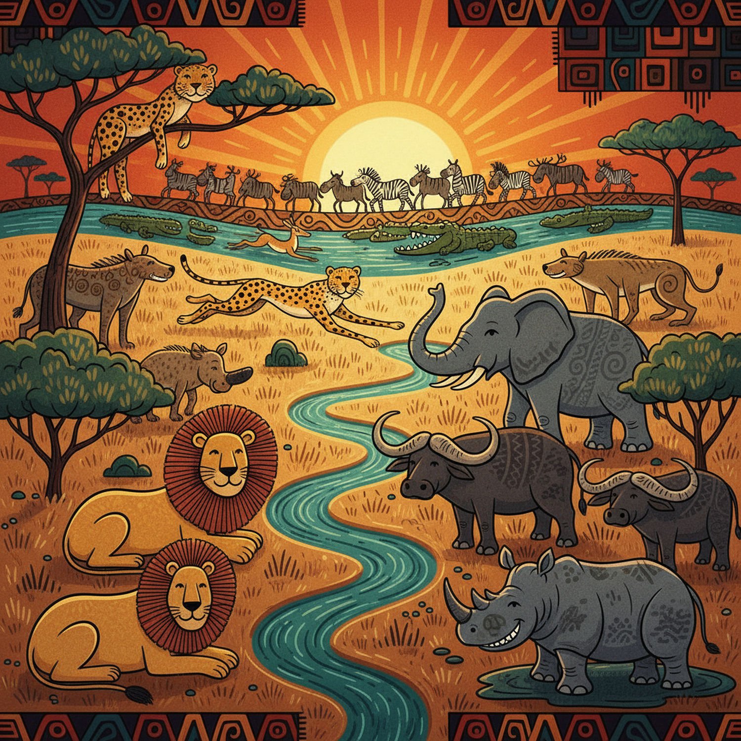 AI Generated Image - Afrykański Świat Zwierząt