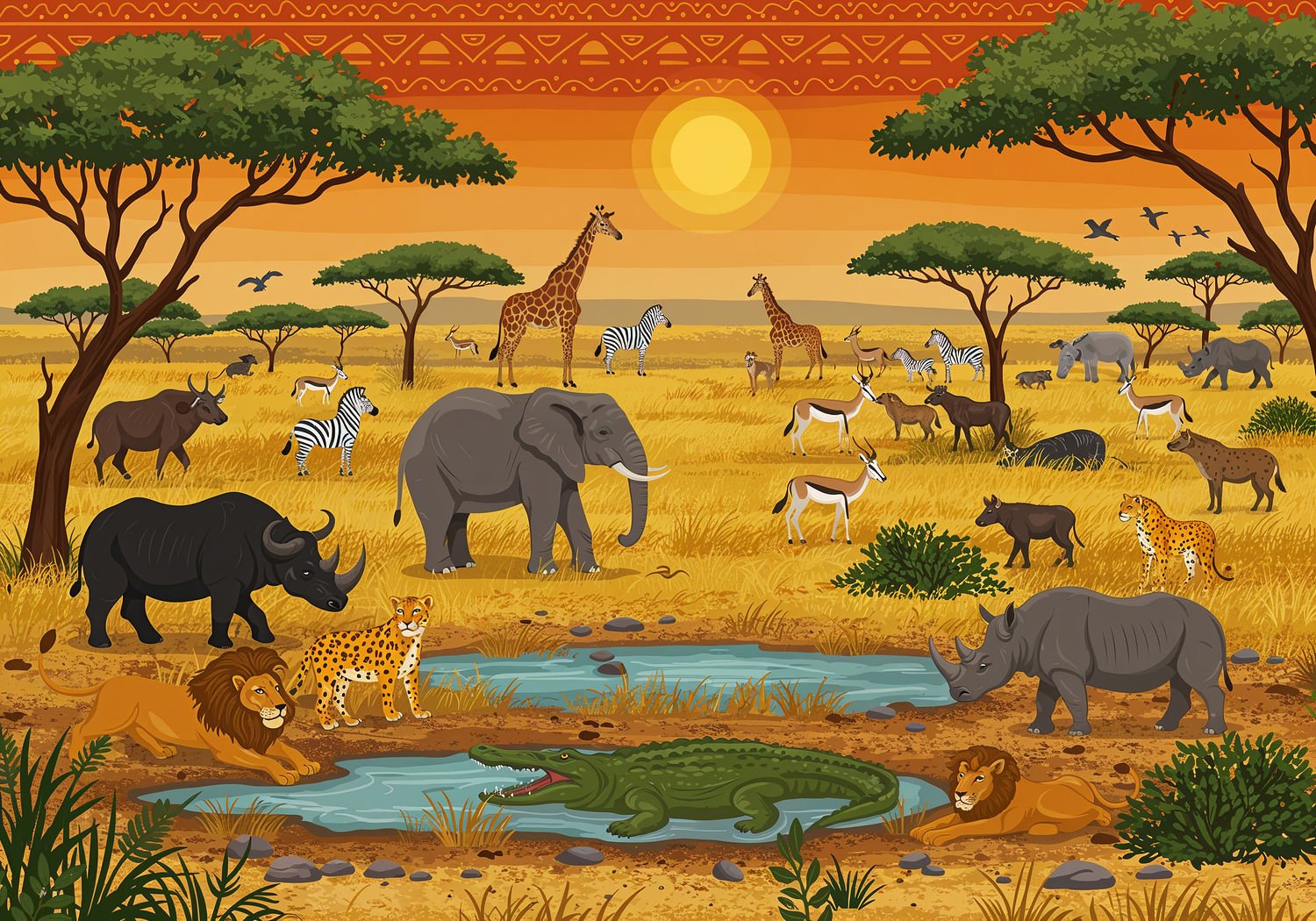 AI Generated Image - Afrykański Świat Zwierząt