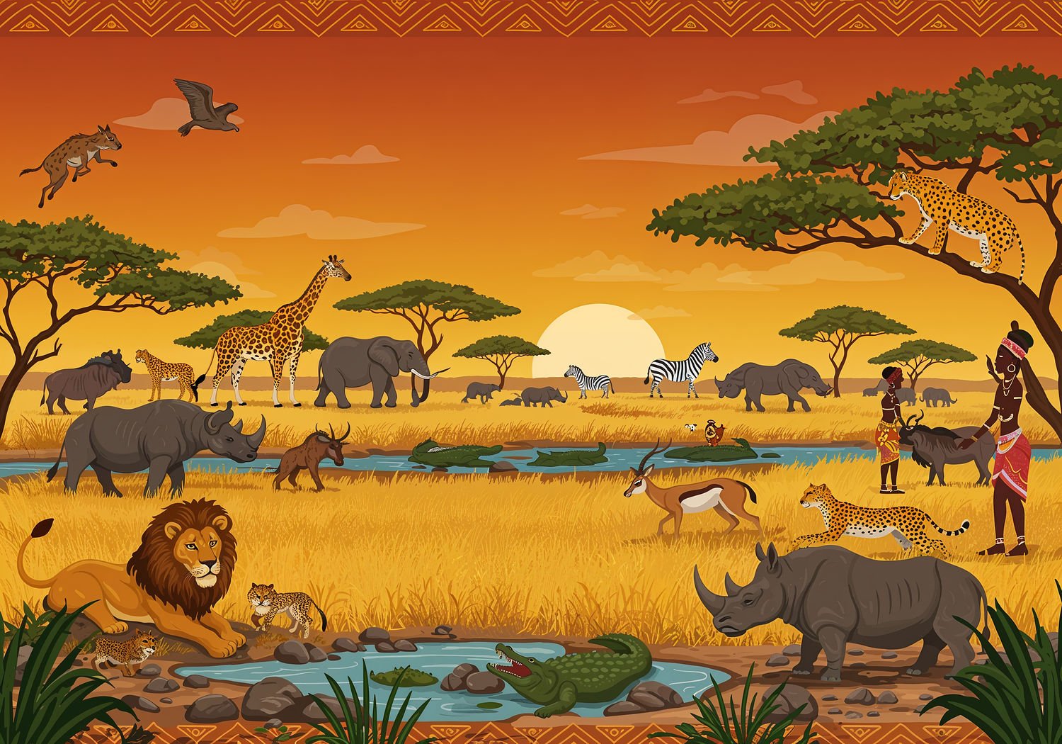 AI Generated Image - Afrykański Świat Zwierząt